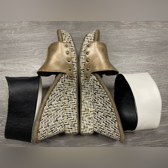 Modzori Virginia 2-in-1 Reversible White Black Wedge Sandal Women’s Size 9 - Picture 5 of 10